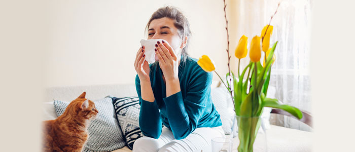 woman suffering from allergies